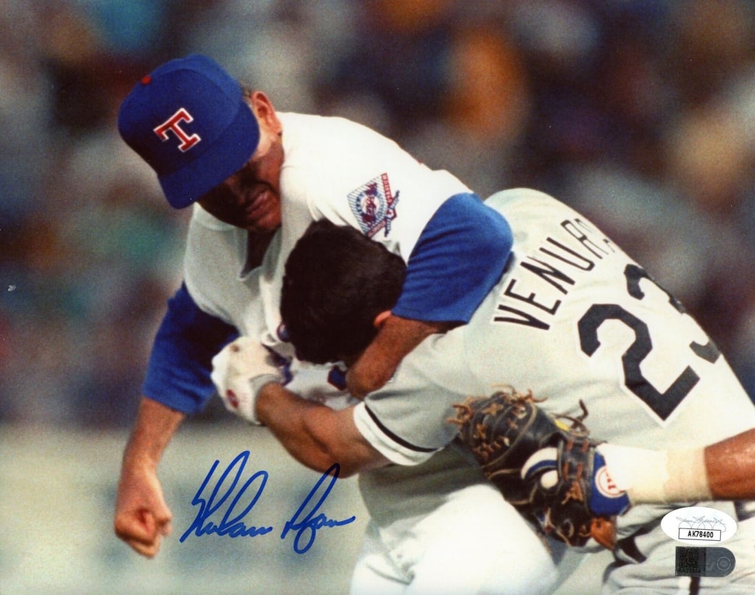 Nolan Ryan HOF Autographed 8x10 Photo Texas Rangers JSA 181047 (1 of 2)