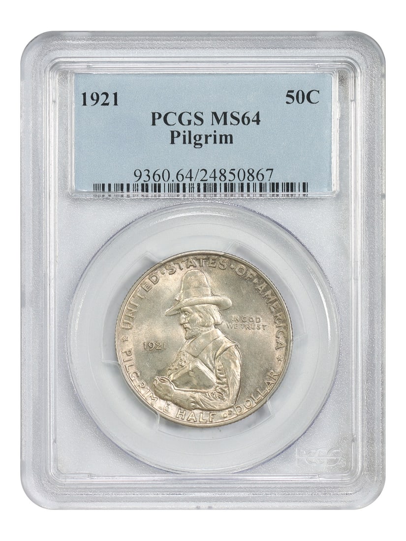 1921 50C Pilgrim PCGS MS64 - Classic Silver Commemorative - Low Mintage Commem (1 of 4)