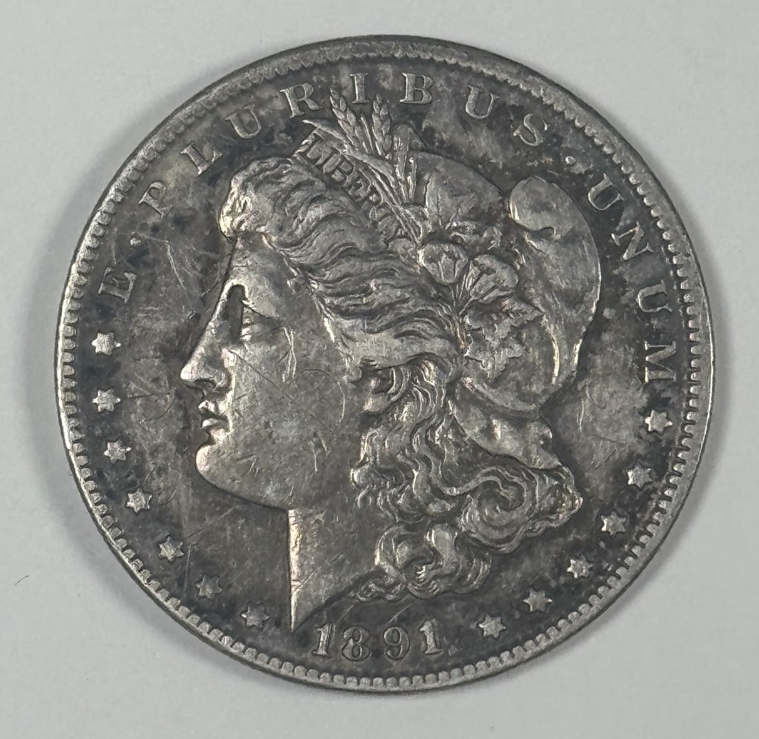 MORGAN DOLLAR 1891 CC XF DETAILS (1 of 3)