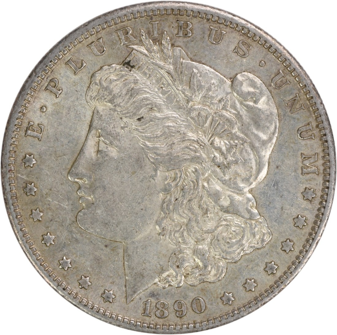 Morgan Silver Dollar 1890-S AU Uncertified Slider: Morgan Silver Dollar 1890-S AU Uncertified Slider The Morgan Silver Dollar 1890-S AU Uncertified Slider boasts an impressive silver composition and reeded edge, characteristic of the San Francisco Min