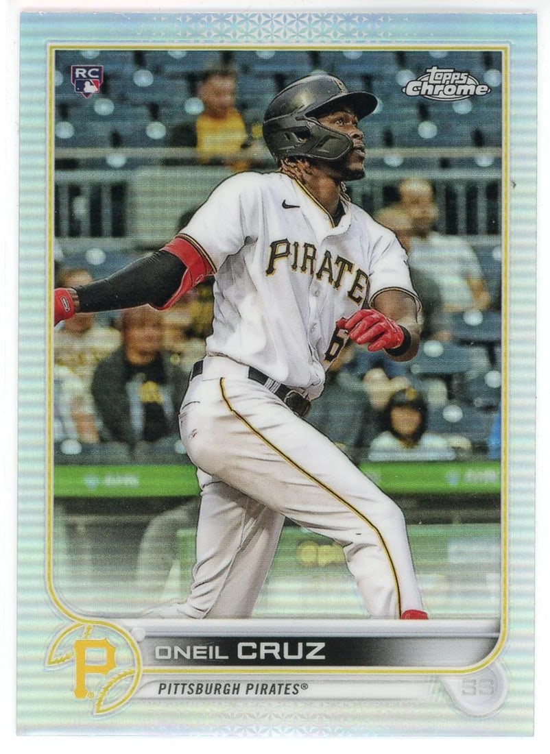 Rookie Topps Card Cruz Chrome 2022 Oneil: Rookie Topps Card Cruz Chrome 2022 Oneil Topps Chrome Rookie Card #128 features O'Neill Cruz, the highly touted prospect, in his 2022 debut. This card showcases Cruz's impressive stats and profile, ma