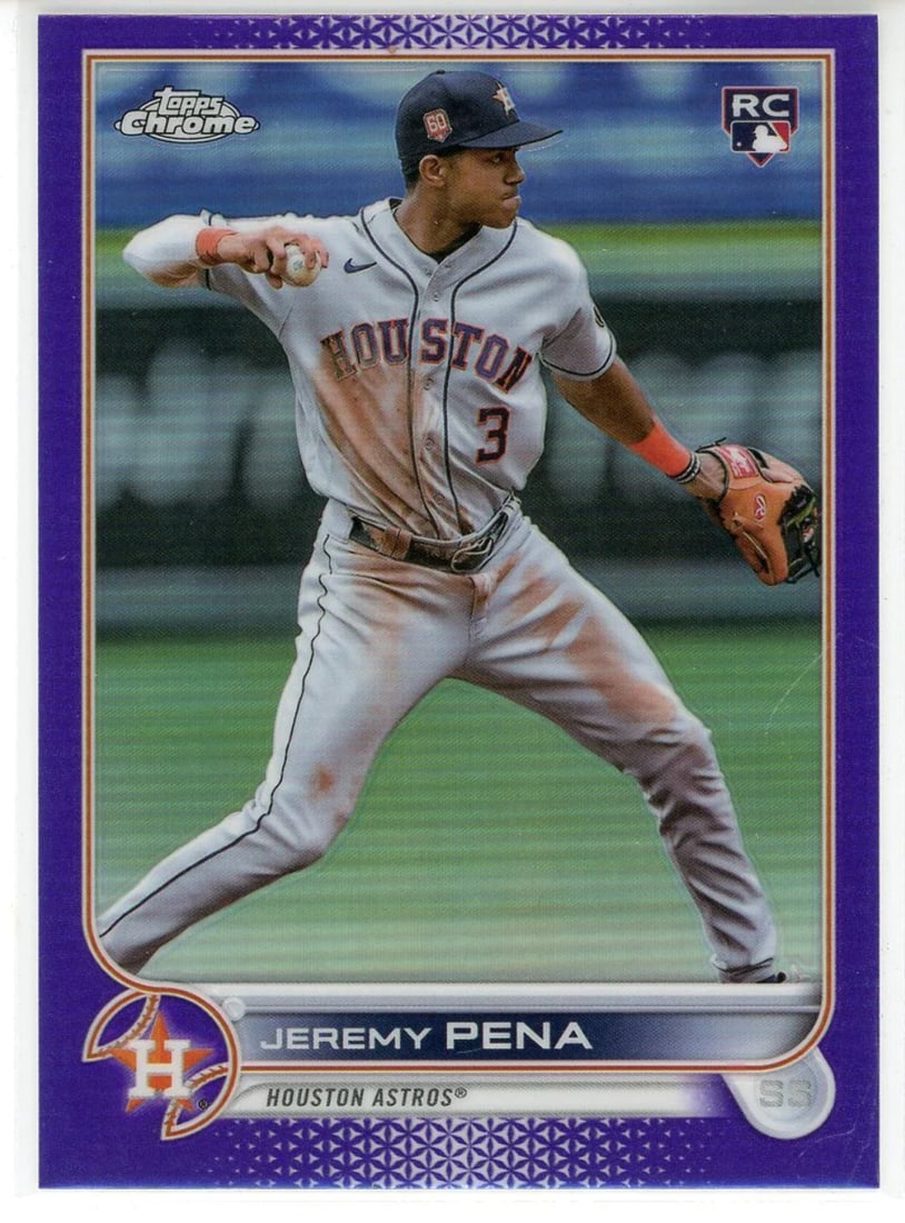 Jeremy Pena 2022 Topps Chrome Rookie Purple Refractor Card #USC136 (1 of 2)