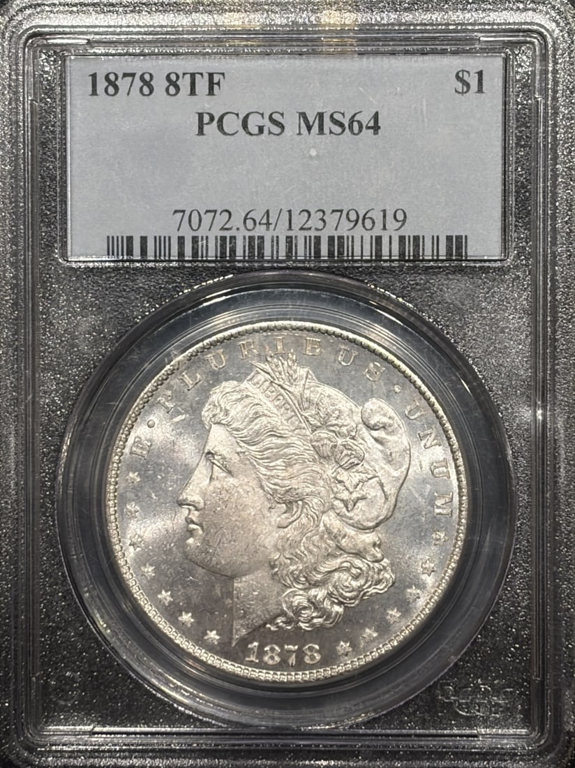 MS64 MORGAN 8TF DOLLAR 1878