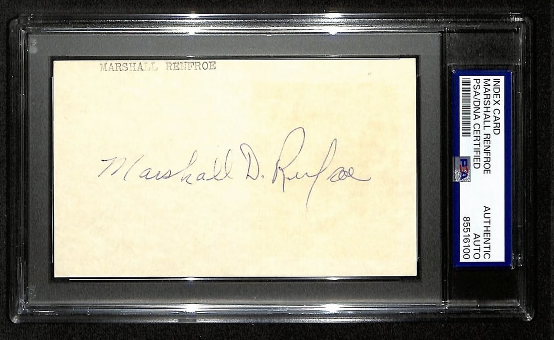 Marshall Renfroe 1959 Giants Signed/ Autographed 3x5 Index Card PSA/ DNA 196920: Marshall Renfroe 1959 Giants Signed/ Autographed 3x5 Index Card PSA/ DNA 196920 Item Specifics: Original/Reprint: Original Product: Photo Sport: Baseball Product Disclaimer: Not affiliated with any