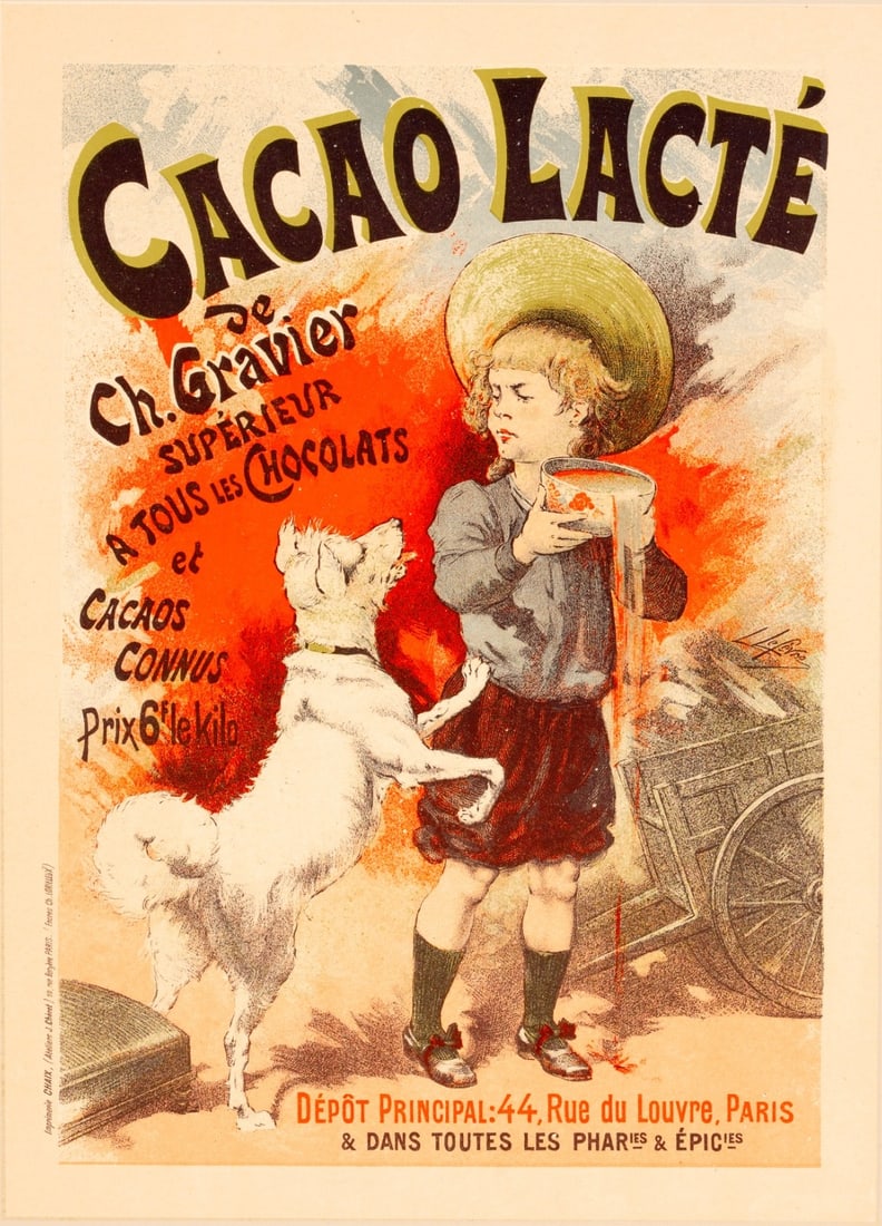 De L Affiche Maitres Original 1896 Poster Lacte Cacao By Lefevre (1 of 3)