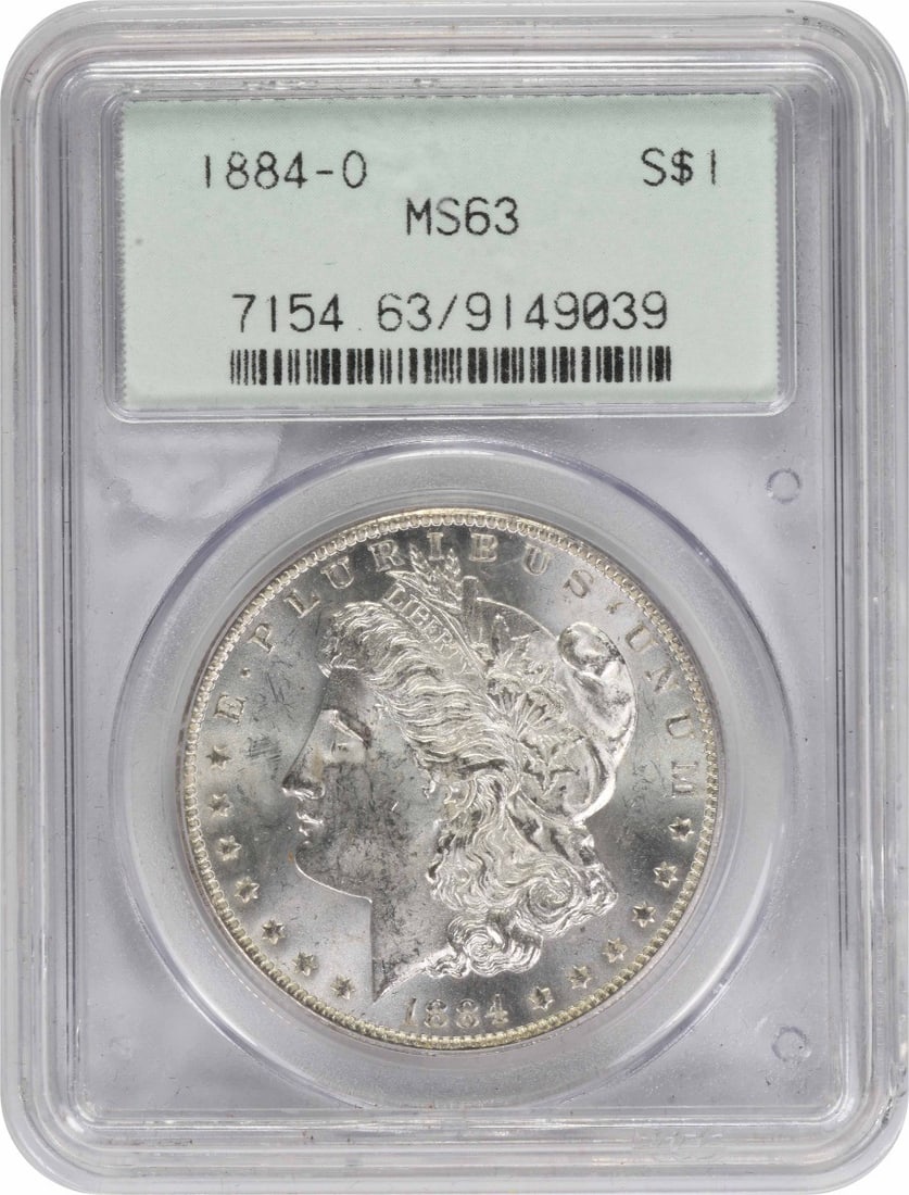 MS63 PCGS Morgan Dollar 1884 Silver Dollar: MS63 PCGS Morgan Dollar 1884 Silver Dollar MS63 PCGS Morgan Dollar 1884 Silver Dollar - A rare and historic coin from the New Orleans mint, featuring George T. Morgan's iconic design and a striking