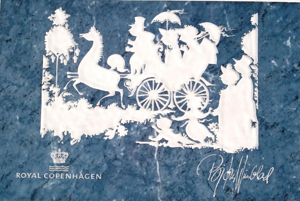 Royal Copenhagen Carriage Scene Danish Art Rare Ceramic Plaque By Bjorn Wiinblad (1 of 3)