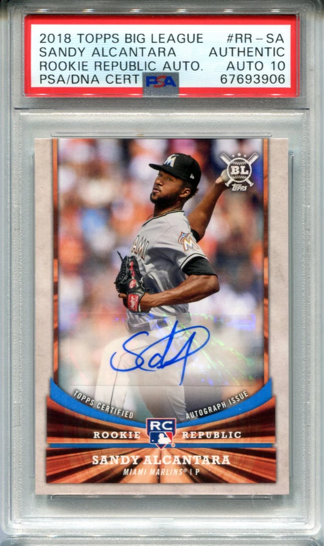 Big League Auto Auth Card 10 PSA Alcantara Sandy 2018 Topps RRSA (1 of 2)