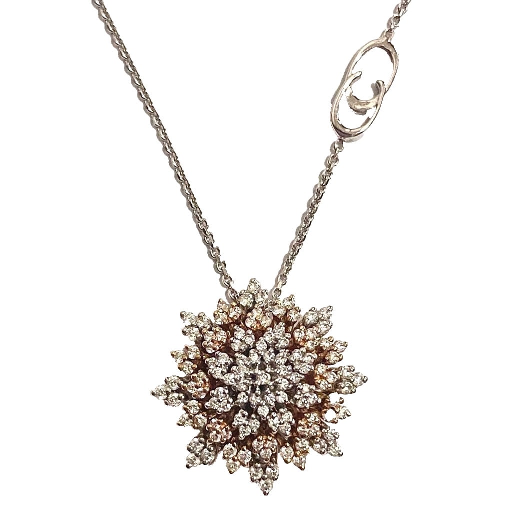 Chimento Diamond 18k White Gold Rose Gold Flower Pendant Necklace Italian: Chimento Diamond 18k White Gold Rose Gold Flower Pendant Necklace Italian Item Specifics: Pendant Shape: Flower Closure: Lobster Occasion: Anniversary Birthday Christening Christmas Confirmation/Commu