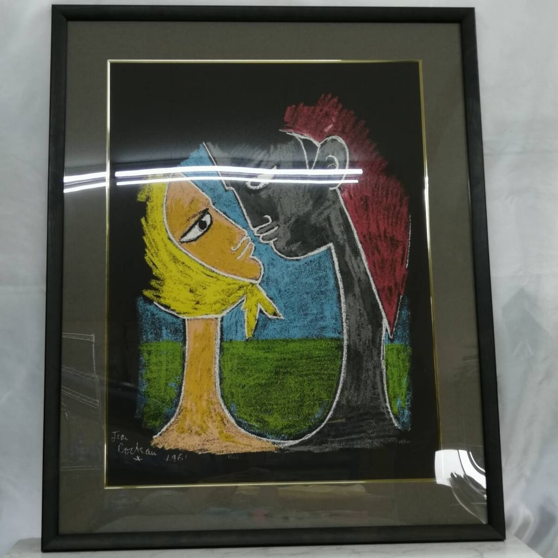 Couple ED 26/ 300 Framed Lithograph Authentic Box With Signed Jean (1 of 8)