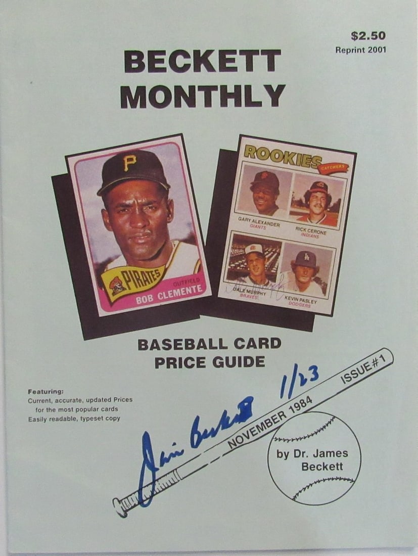 James Beckett Signed Beckett Monthly Reprint Vol 1 of 1 November 1984 141578: James Beckett Signed Beckett Monthly Reprint Vol 1 of 1 November 1984 141578 Signed by James Beckett, the November 1984 issue of Beckett Monthly Reprint Vol. 1 features baseball content and bears a no