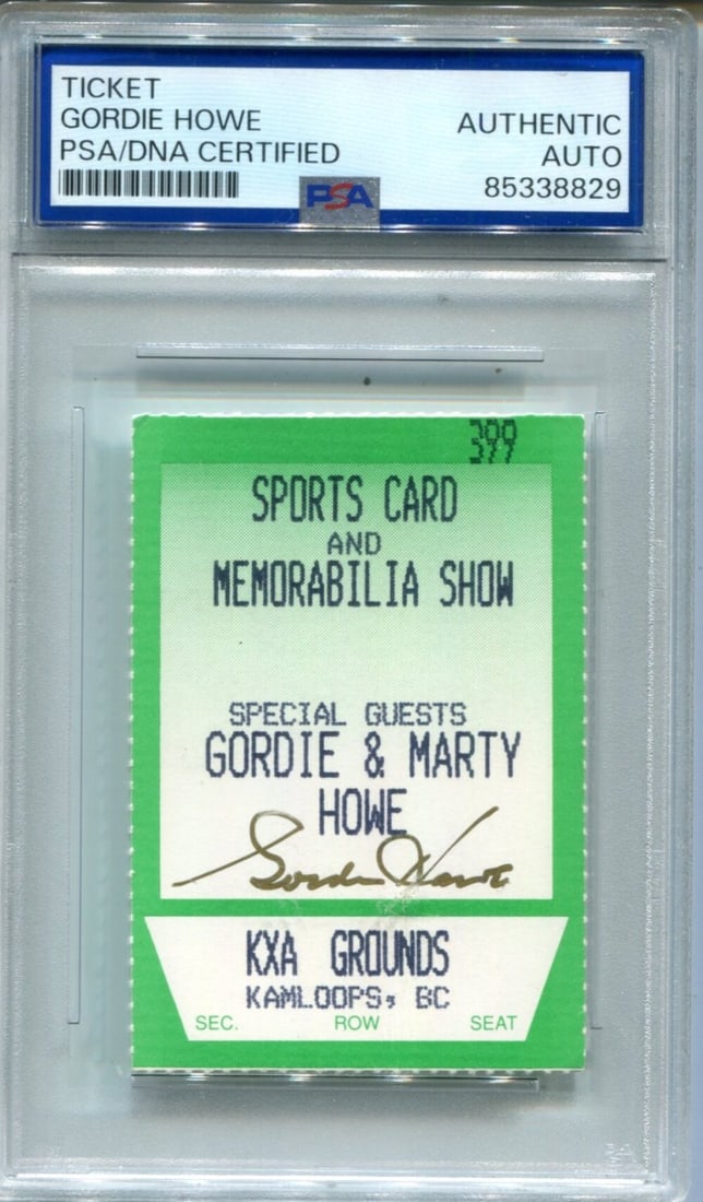 Sports Cards Memorabilia Show Ticket Signed Auto Auth By PSA Howe (1 of 2)
