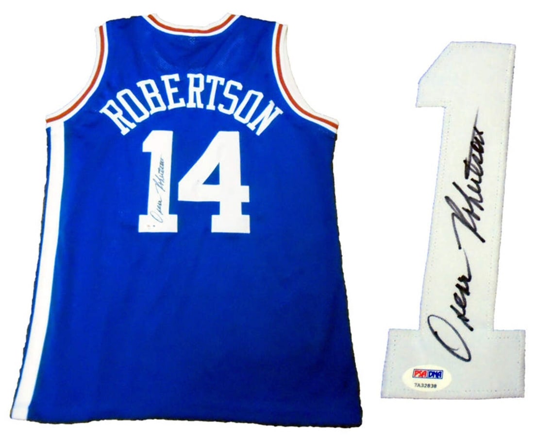 Oscar Robertson Autographed Cincinnati Royals Jersey (PSA) (1 of 4)