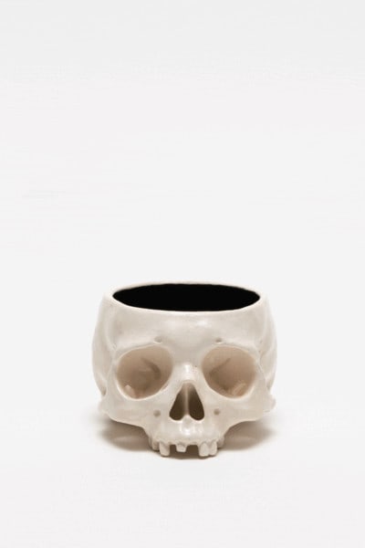 Kazumichi Maruoka Painted Skull Sculpture Ceramic Flower Pot Signed with COA (1 of 2)