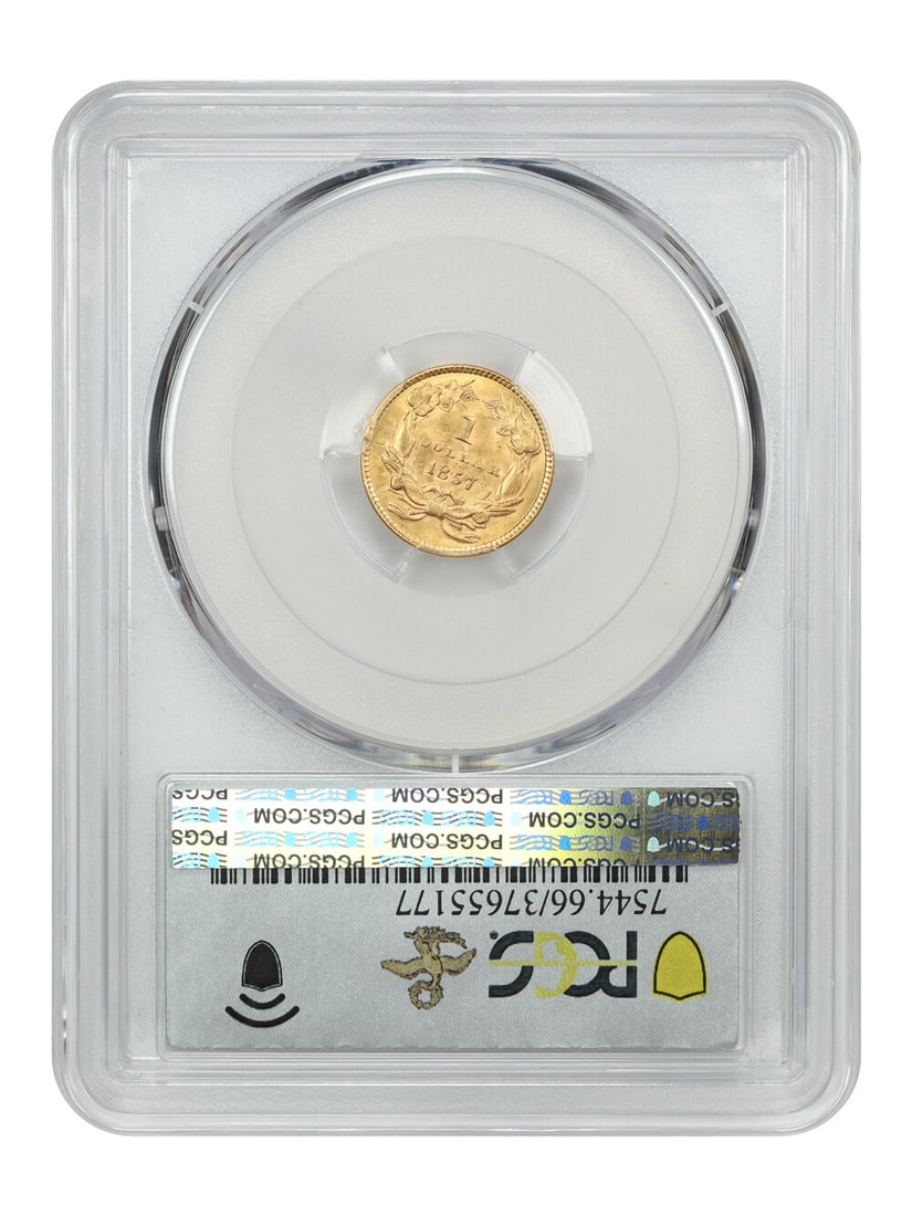 1857 G$1 PCGS MS66 ex: D.L. Hansen - 2