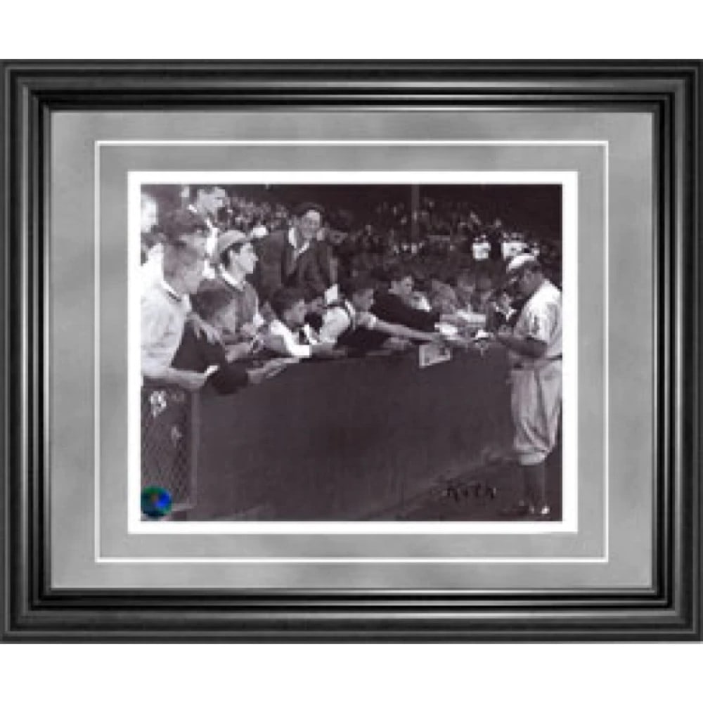 Framed photo of Babe Ruth: Framed photo of Babe Ruth Framed in an 8x10 format, this photo of Babe Ruth is packed and shipped from Dania Beach, Florida. The item bears a signature, but the authenticity of the signature cannot be
