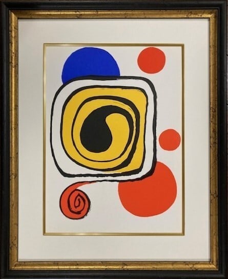 Calder Derriere le Miroir Lithograph Print 1971 Gold Framed (1 of 4)