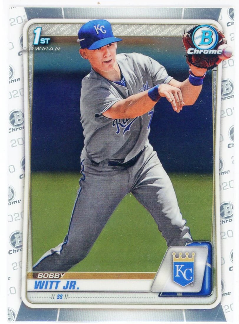 Bobby Witt Jr. 2020 Bowman Chrome 1st Bowman Card #BCP-25: Bobby Witt Jr. 2020 Bowman Chrome 1st Bowman Card #BCP-25 Bobby Witt Jr. 2020 Bowman Chrome 1st Bowman Card #BCP-25 - A highly sought-after rookie card from the 2020 Topps Bowman Chrome set,