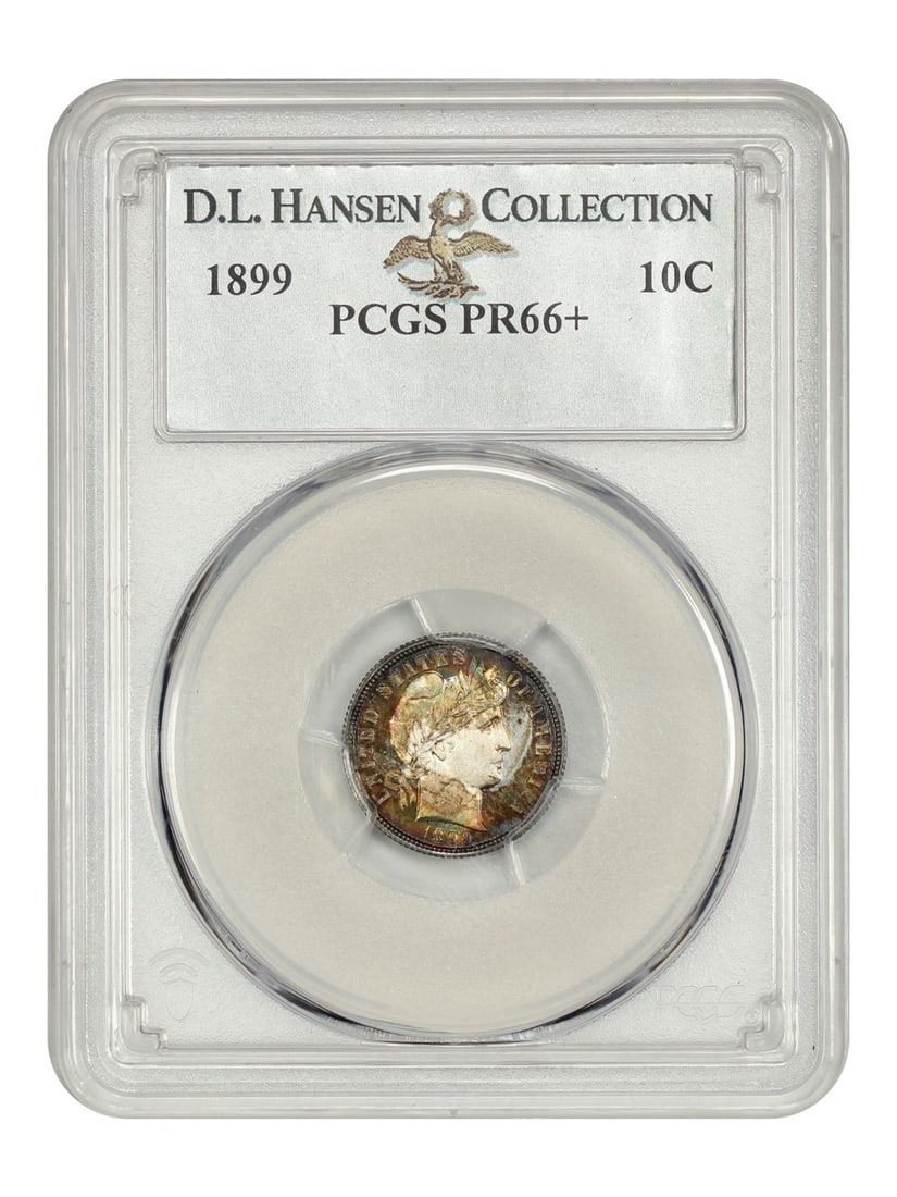 PCGS PR66+ 10C Barber Dime Ex D.L. Hansen (1 of 6)