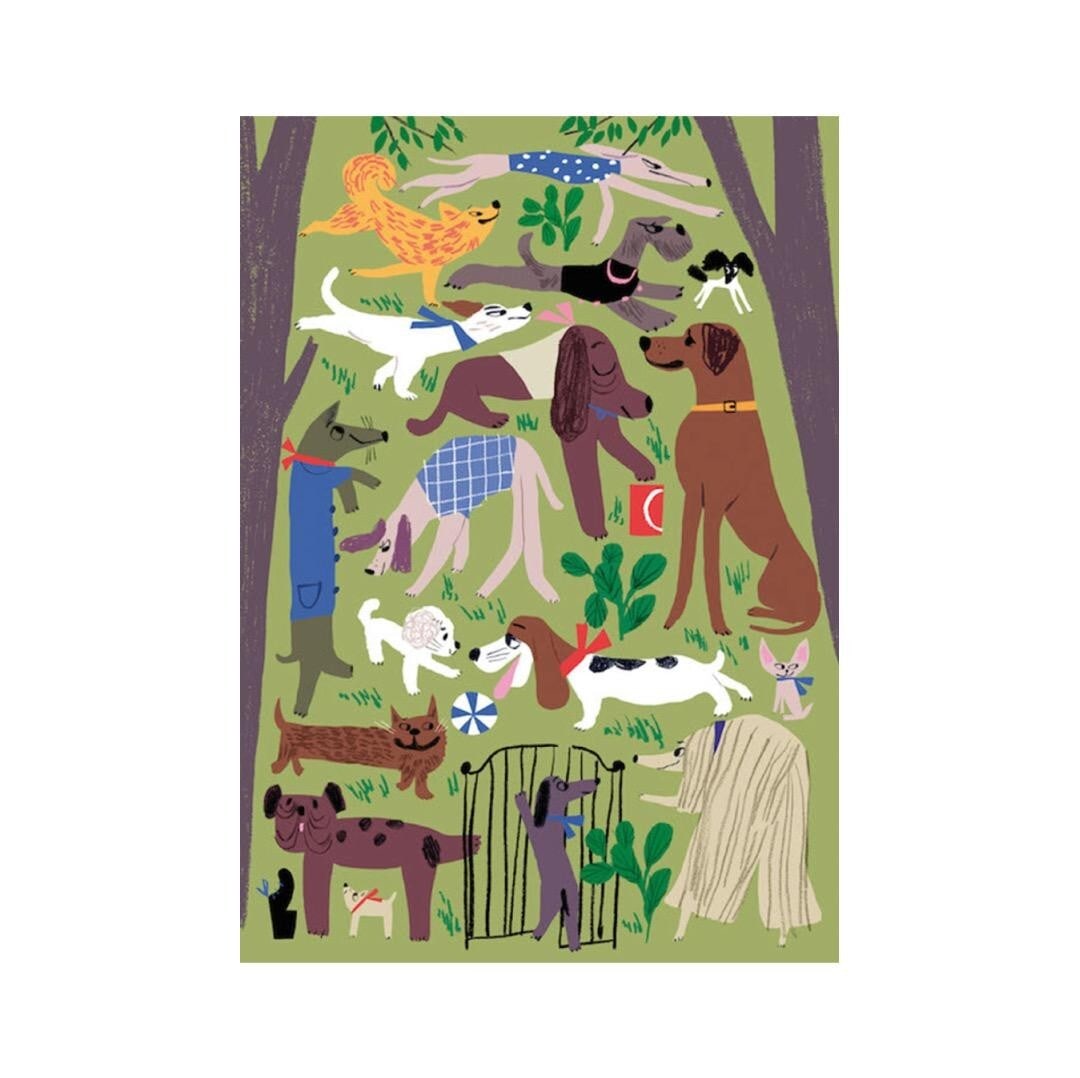 Marika Maijala (Finland illustrator) Original Poster -Dog Park Art Print (1 of 1)