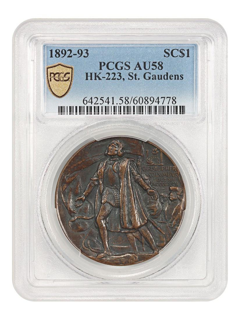 So-Called Dollar: 1892-93 SC$1 Copper World Columbian Expo PCGS AU58 (HK-223) (1 of 4)