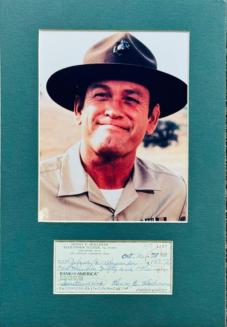 Henry Holliman Autographed 8x10 Photo Unsigned: Henry Holliman Autographed 8x10 Photo Unsigned Henry Holliman's mark on the check and accompanying photo stand as a notable presence, bearing his signature in blue pen. The James Spence Authentication