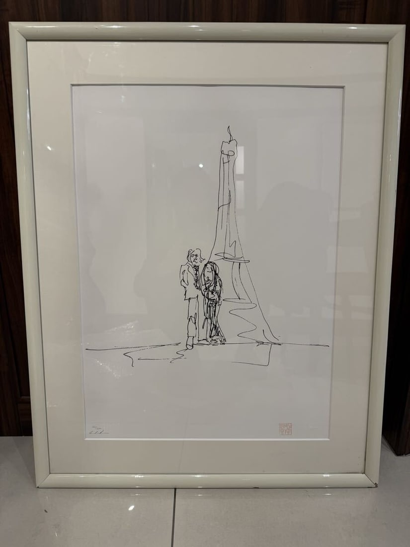 John Lennon Eiffel Tower Silkscreen Print Limited Edition 300 Yoko Ono Signe (1 of 8)