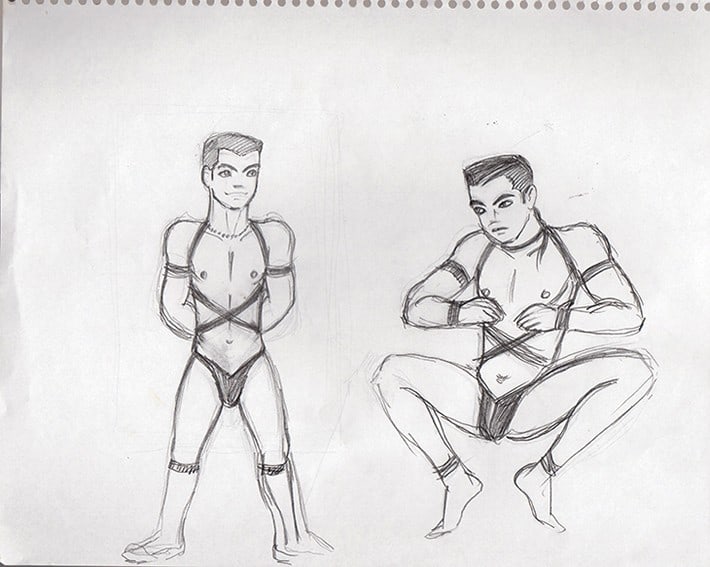 Men Bound Original Two Rune Naito Pencil Drawing Sketch Art Double Sided: Men Bound Original Two Rune Naito Pencil Drawing Sketch Art Double Sided Item Specifics: Artist: Rune Naito Subject: Male Figure / Bondage / Erotic Art Material: Pencil on Paper Style: Japanese Size: 
