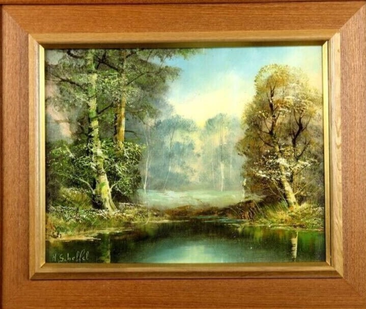 Scheffel Hans Australian Oil on Canvas Framed Original Signed Realism (1 of 11)