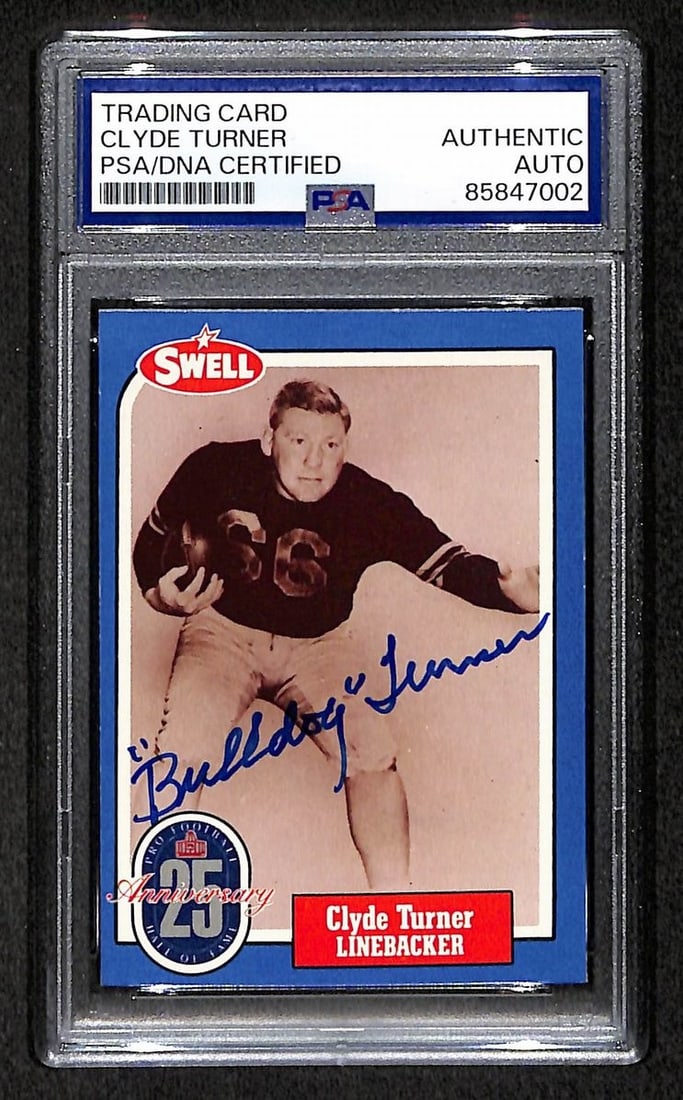 Clyde Turner HOF 1988 Swell Card Autographed/ Signed Bears PSA/ DNA 210665 (1 of 1)
