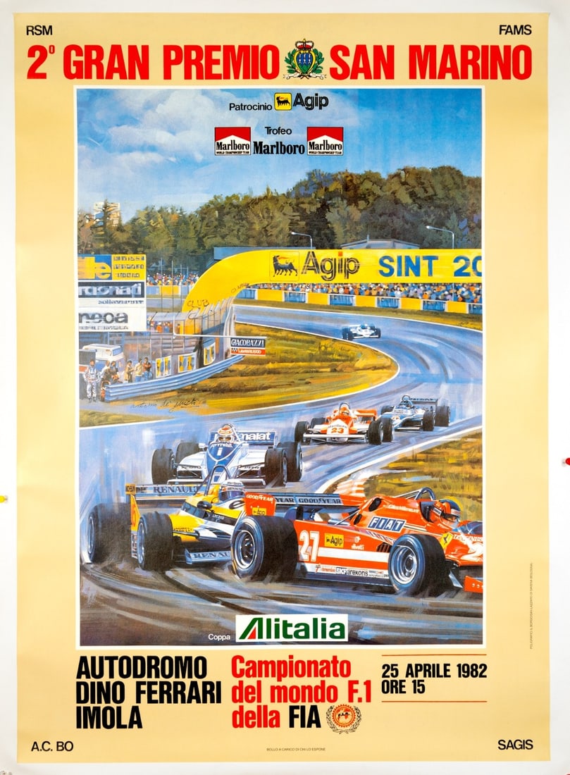1982 San Marino Grand Prix Poster, Imola Michael Turner Motorsport (1 of 3)