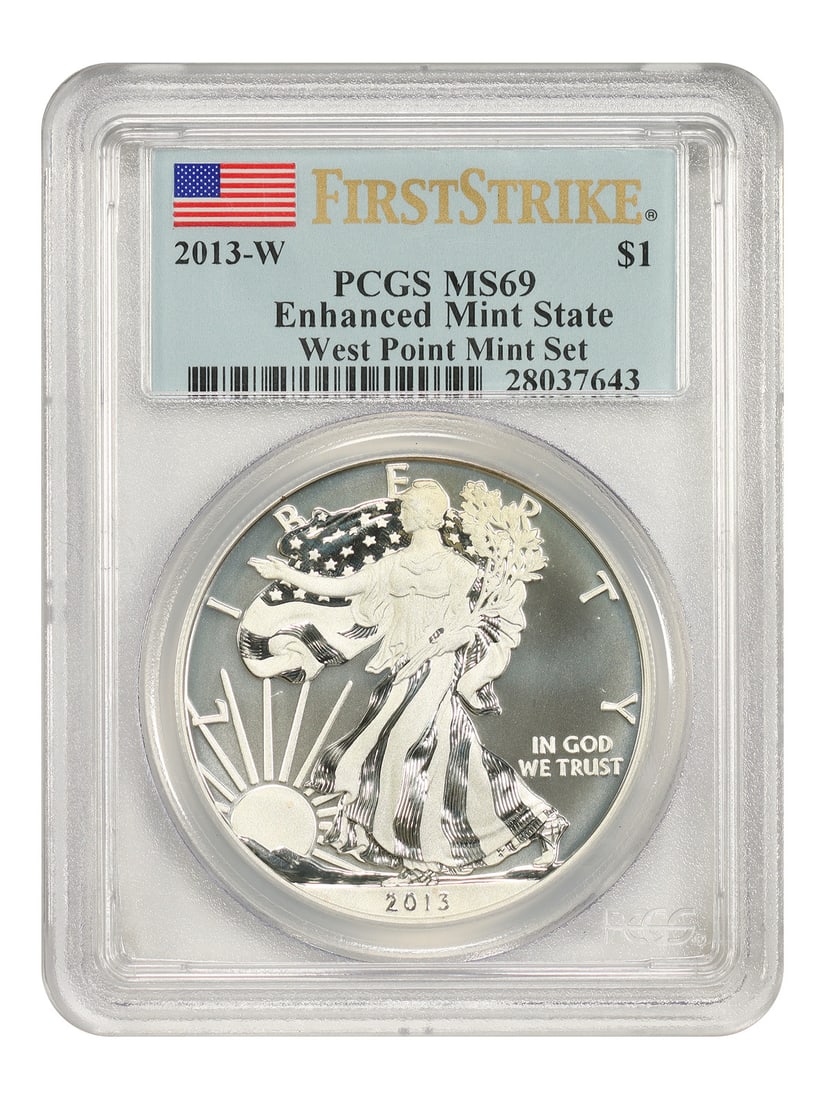 PCGS Enhanced MS69 West Point Mint Set First Strike Silver Eagle (1 of 2)