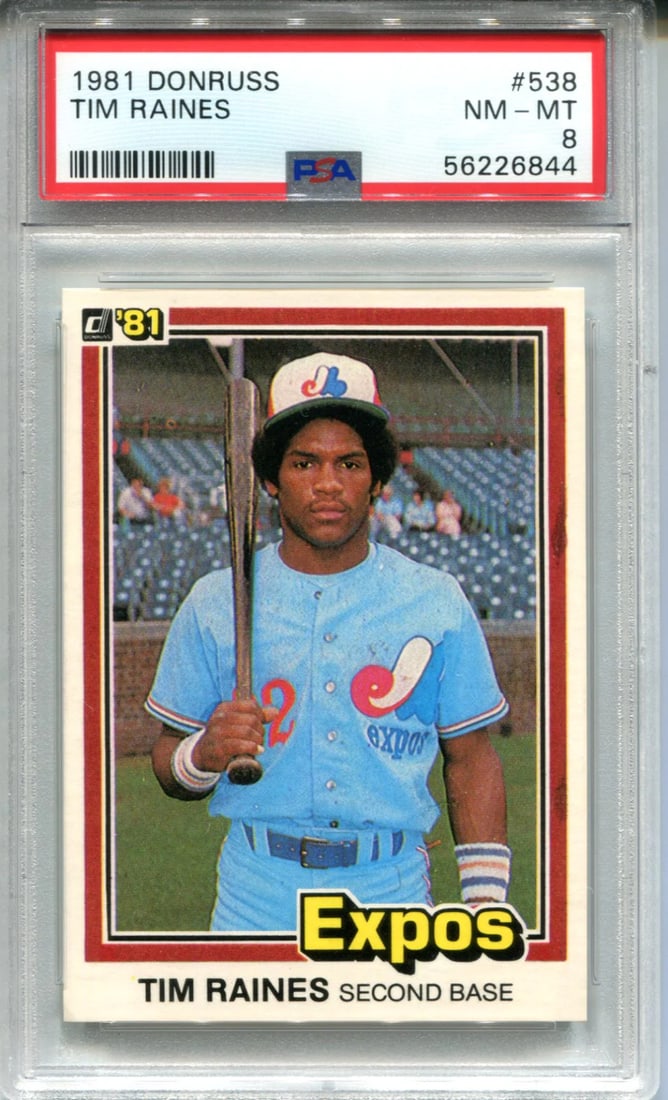 NM-MT 8 Card 1981 Donruss #538 Tim Raines (1 of 2)
