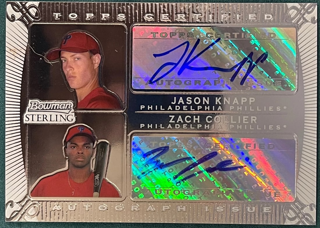 Jason Knapp Zach Collier 2009 Bowman Sterling Autographed Card (1 of 2)