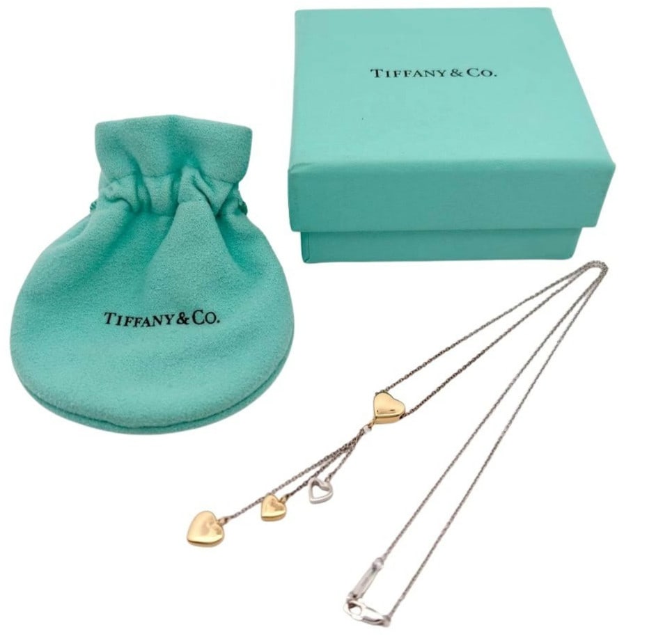 Tiffany & Co Multi Heart Drop 18k White Gold Yellow Gold Necklace Pendant Gift: Tiffany & Co Multi Heart Drop 18k White Gold Yellow Gold Necklace Pendant Gift Item Specifics: Pendant Shape: Heart Closure: Lobster Occasion: Anniversary Birthday Christening Christmas Confirmation/C
