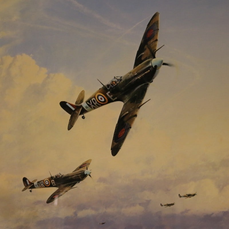 Spitfire RAF Signed Lithograph WWII Eagles Robert Taylor - 3