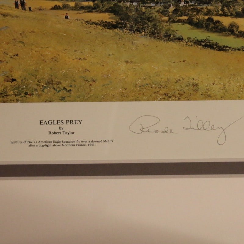 Spitfire RAF Signed Lithograph WWII Eagles Robert Taylor - 7