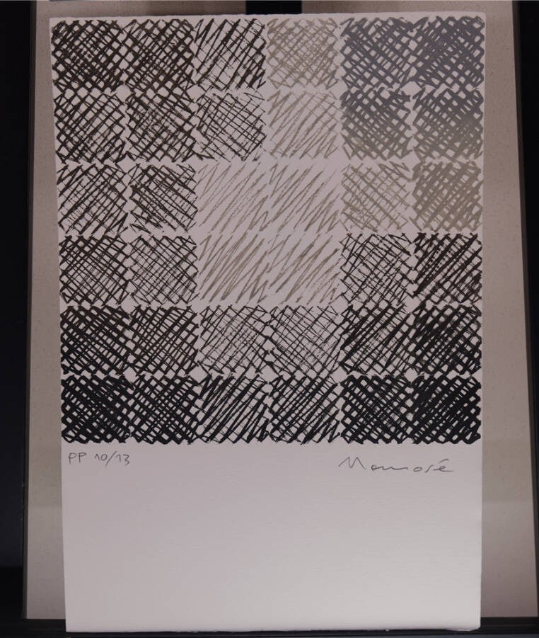 Silkscreen PP Signed Japanese Minimal Print by Hisashi Momose: Silkscreen PP Signed Japanese Minimal Print by Hisashi Momose Item Specifics: Unit Of Sale: Single Piece Artist: Hisashi Momose Signed By: Hisashi Momose Image Orientation: Portrait Size: Large Signed