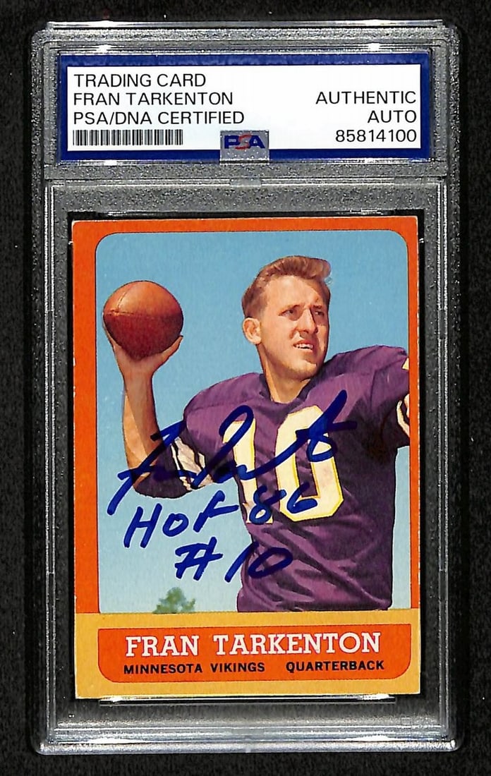 Fran Tarkenton HOF 1963 Topps Card #98 Signed/ Auto PSA/ DNA Vikings BA209406 (1 of 2)