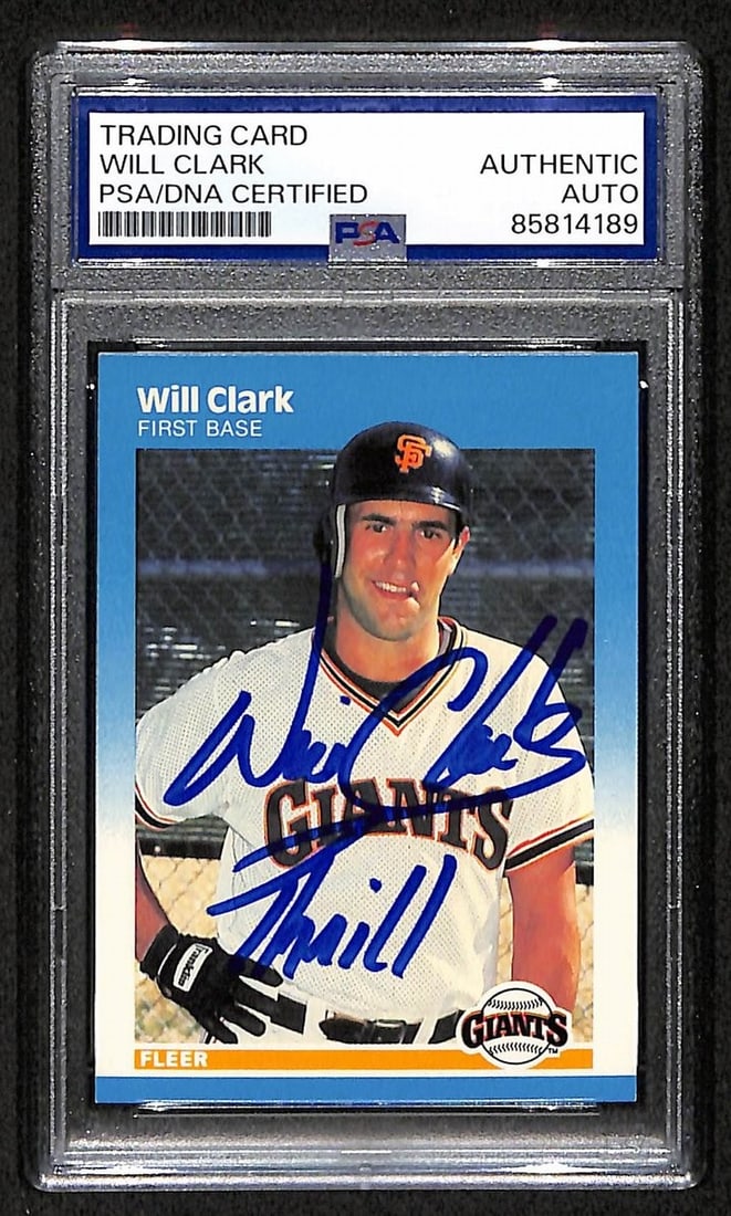 Will Clark 1987 Fleer RC Card #269 Signed/ Autographed PSA/ DNA Giants BA209418 (1 of 2)