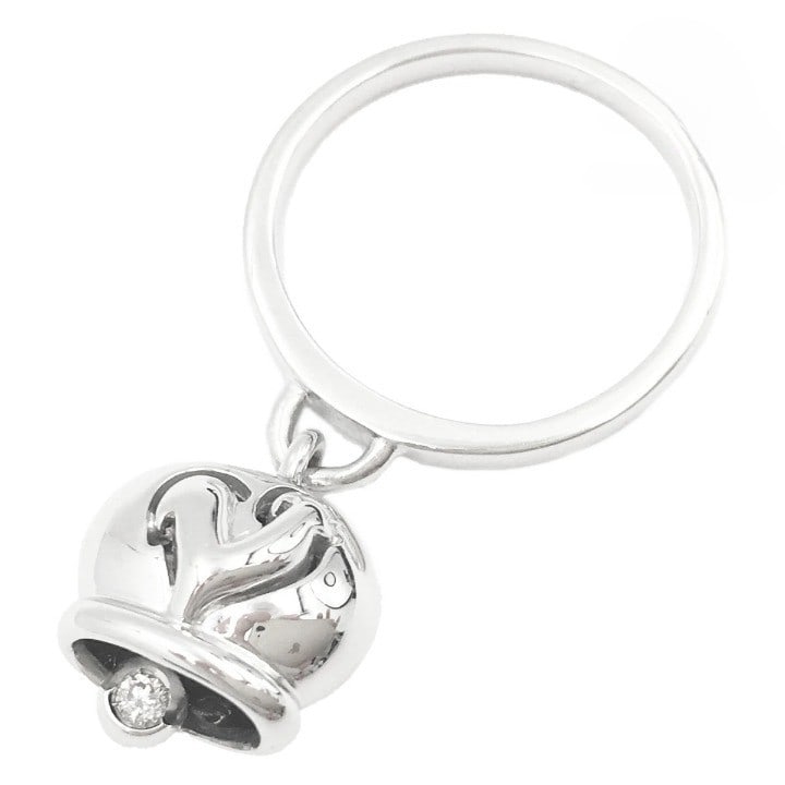 Chantecler Campanella Bell Diamond 18k White Gold Swin Charm Ring US6 EU51: Chantecler Campanella Bell Diamond 18k White Gold Swin Charm Ring US6 EU51 Item Specifics: Antique: No Number Of Diamonds: 1 Shape: Bell Occasion: Anniversary Birthday Christening Christmas