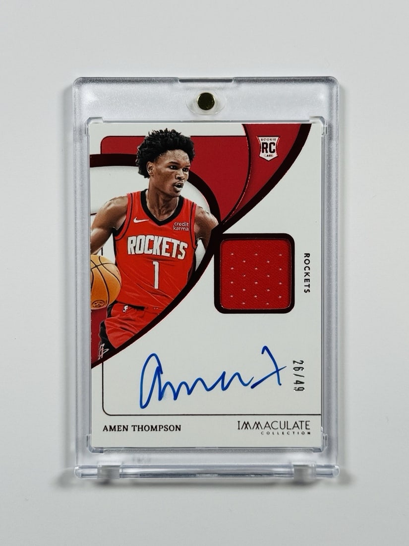 2023-24 PANINI IMMACULATE AMEN THOMPSON #107 ROOKIE PATCH AUTO/ 49 (1 of 2)