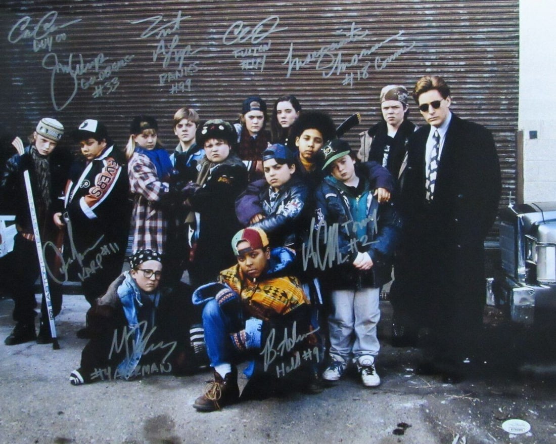 Mighty Ducks signed autographed by 9 actors cast 16x20 photo JSA 164436 (1 of 4)