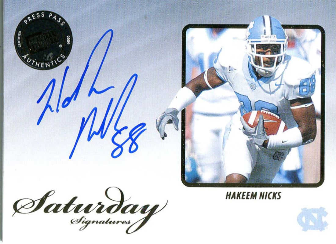 Hakeem Nicks Autographed 2009 Press Pass Rookie Card (1 of 2)