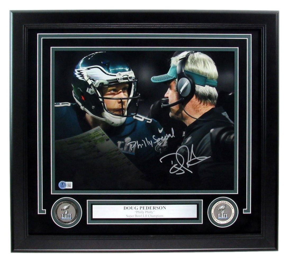 Philly Special Eagles Photo Framed Autographed 11x14 Beckett Pederson Doug (1 of 4)