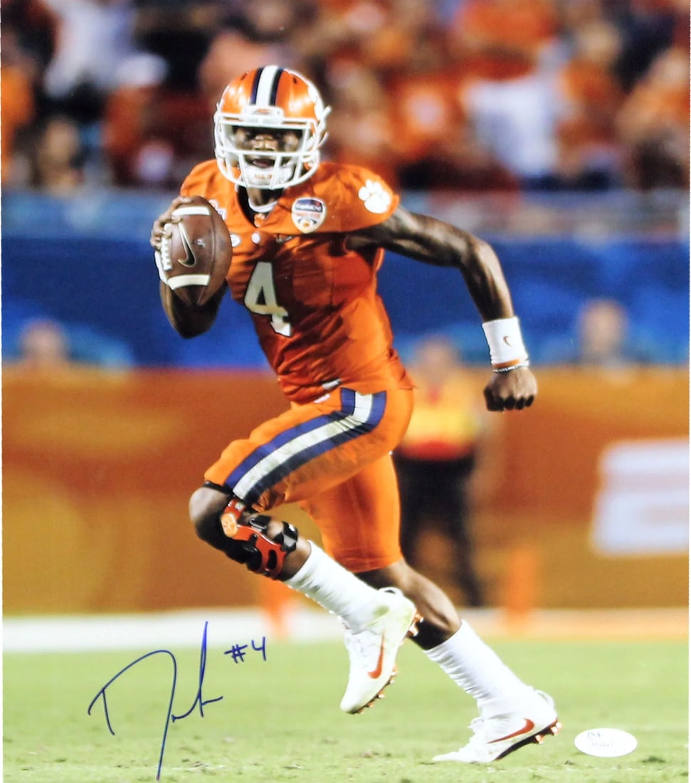 DeShaun Watson Autographed 11x14 Photo (JSA): DeShaun Watson Autographed 11x14 Photo (JSA) Item Specifics: Brand: James Spence Authentication (JSA) DeShaun Watson Autographed 11x14 Photo Signed in blue sharpie across the front of the photo DeShau
