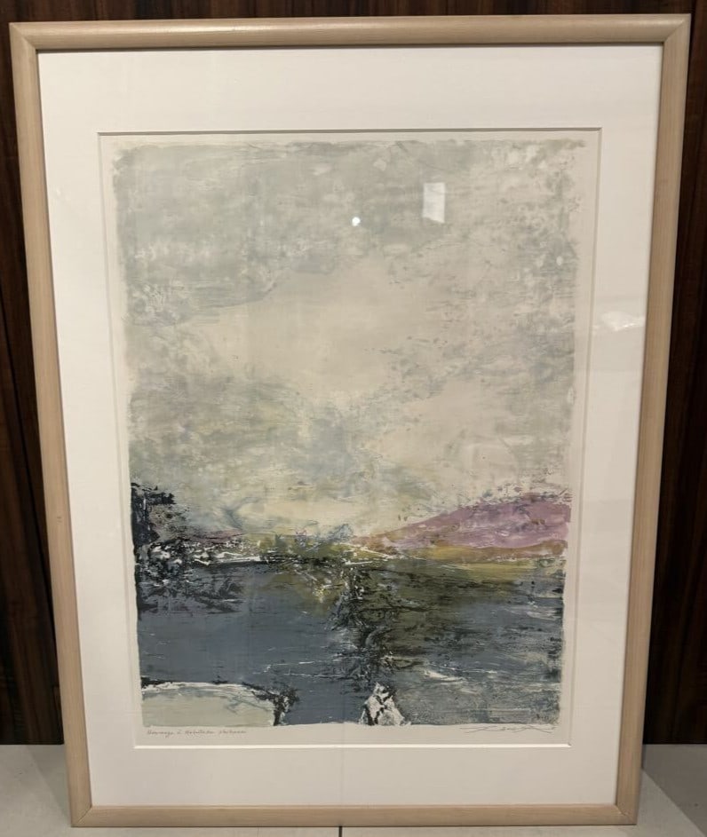Zao Wou-Ki Hommage a Nobutaka Shikanai Lithograph Framed 1991 Signed (1 of 8)