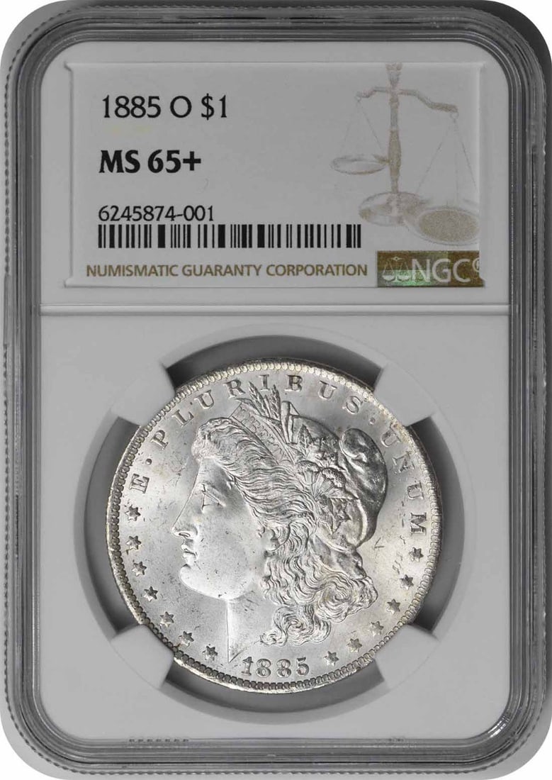 Morgan dollar silver 1885 MS65+NGC