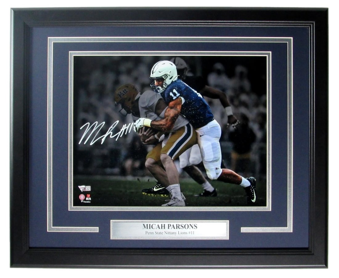 Micah Parsons Penn State Signed/ Autographed 11x14 Photo Framed Fanatics 159373: Micah Parsons Penn State Signed/ Autographed 11x14 Photo Framed Fanatics 159373 Item Specifics: Autograph Authentication: Fanatics Authentic Original/Reprint: Original Product: Photo Sport: Football