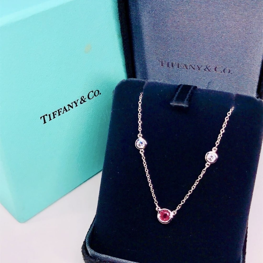 Ruby Diamond Necklace By Tiffany Co Peretti Color Platinum Yard (1 of 7)